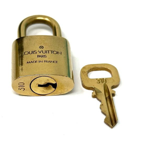 Authentic Louis Vuitton Gold Lock & Key Brass Number 310 - Picture 1 of 5